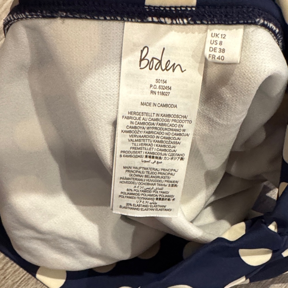 Boden Navy Polka Dot Bikini Set - Retro High Waisted size 6/8 - Picture 10 of 11